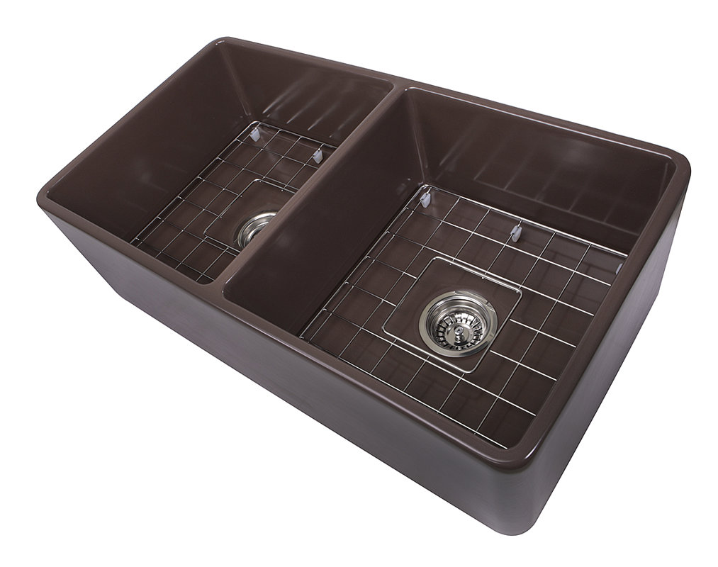 Nantucket Sinks Cape 33" x 18" Double Basin Farmhouse/Apron Kitchen